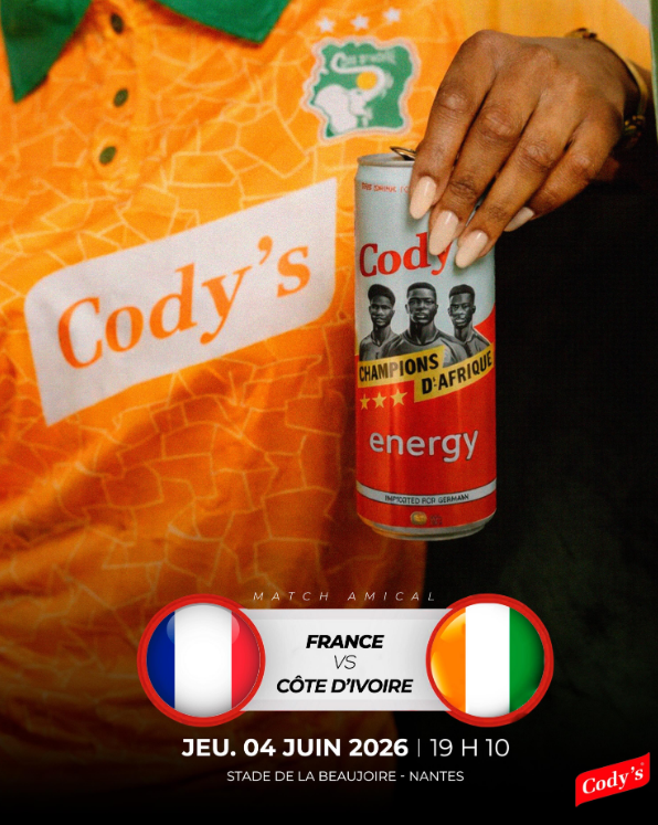 Cody's, boisson officielle des Éléphants, France vs Côte d'Ivoire